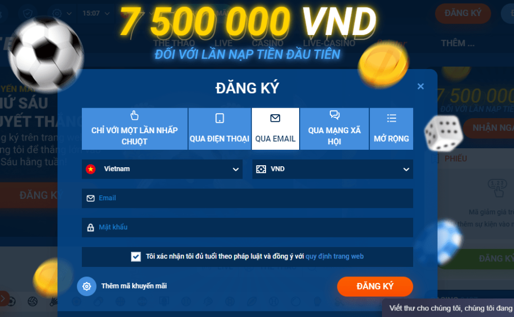 Đăng ký tại Mostbet